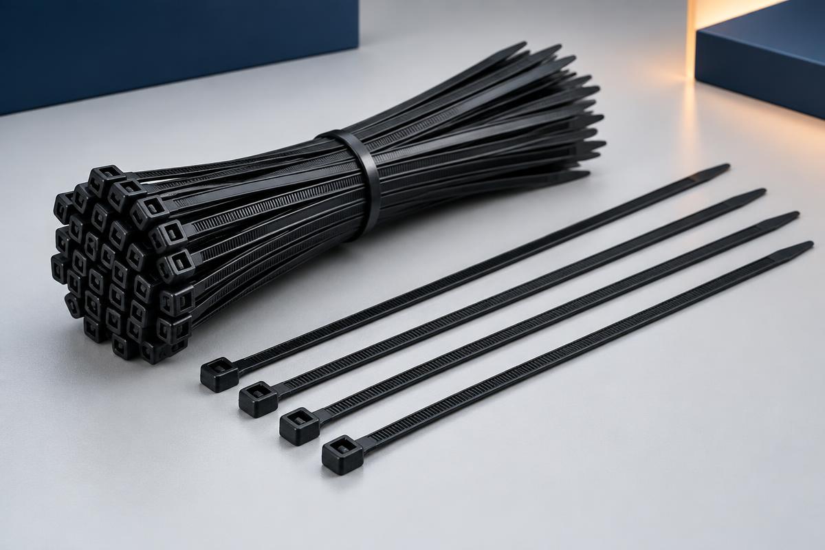 11" black nylon cable ties