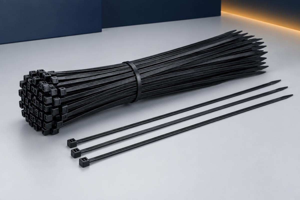 14" black nylon cable ties