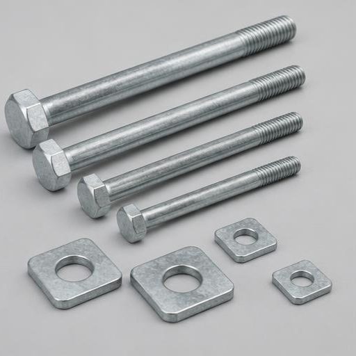 Galvanized Machine Bolts and Square Washers