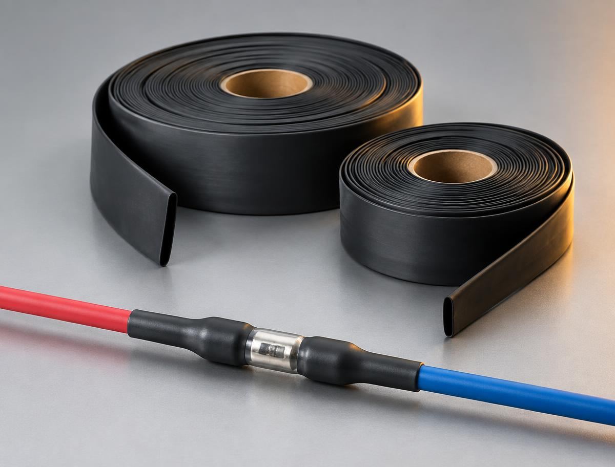 Black heat shrink tubing in assorted diameters